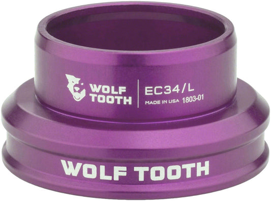 Wolf Tooth Premium EC34/30 lower headset cup in Ultraviolet Purple