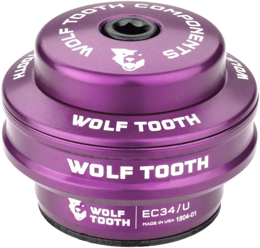 Wolf Tooth Premium EC34/28.6 upper headset cup, 16mm stack, in Ultraviolet Purple