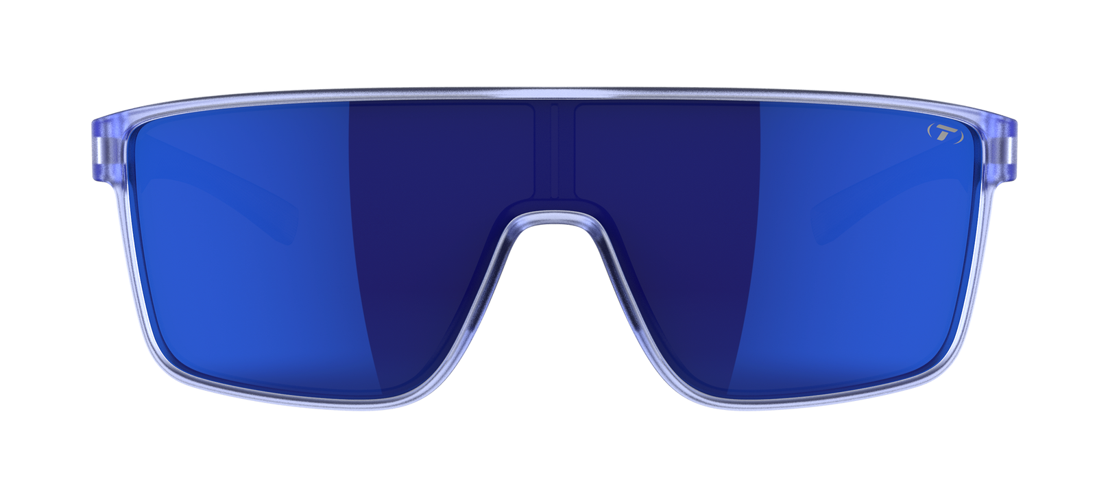 Tifosi Sanctum, Ice Blue Single Lens Sunglasses Cobalt Blue Mirror on white background