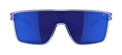 Tifosi Sanctum, Ice Blue Single Lens Sunglasses Cobalt Blue Mirror on white background