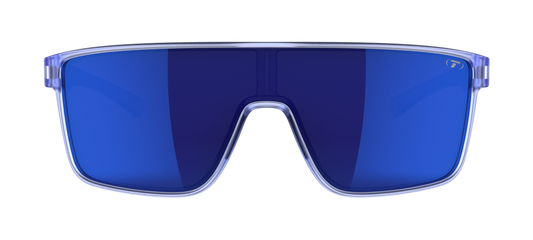 Tifosi Sanctum, Ice Blue Single Lens Sunglasses Cobalt Blue Mirror on white background