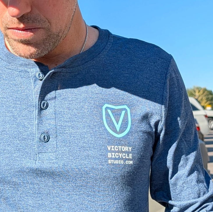 Victory Bicycle Studio Long Sleeve Three Button Henley