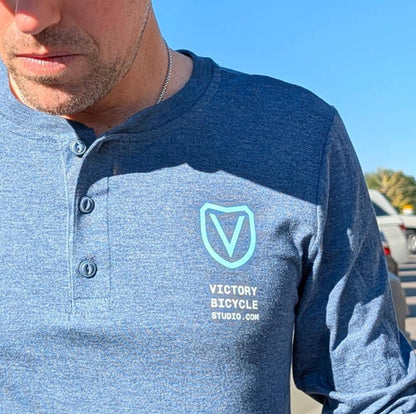 Victory Bicycle Studio Long Sleeve Three Button Henley