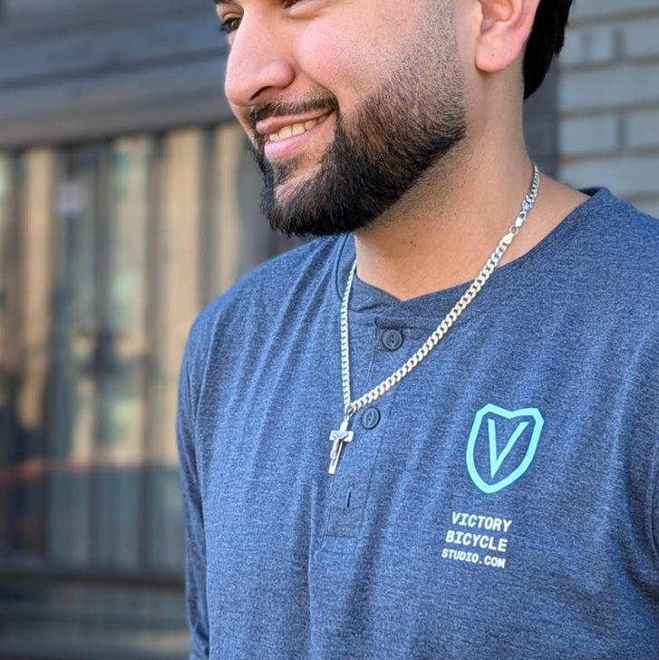Victory Bicycle Studio Long Sleeve Three Button Henley