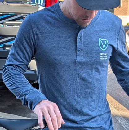 Victory Bicycle Studio Long Sleeve Three Button Henley