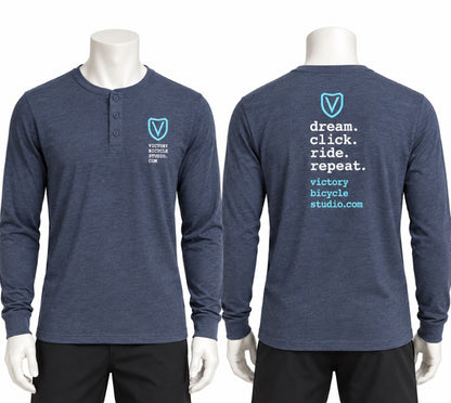 Victory Bicycle Studio Long Sleeve Three Button Henley