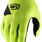 100% Ridecamp Gloves - Flourescent Yellow Full Finger Men's Small