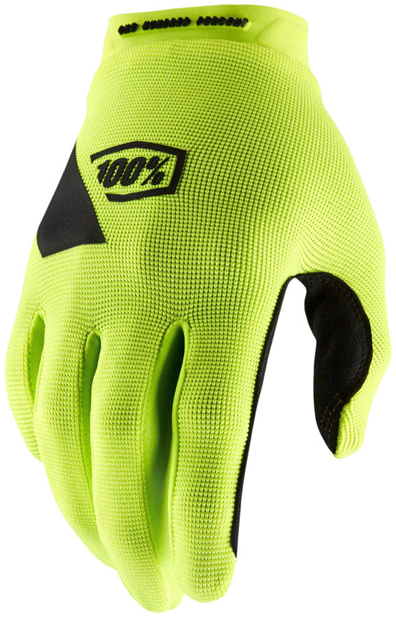 100% Ridecamp Gloves - Flourescent Yellow/Black Full Finger Women's Large