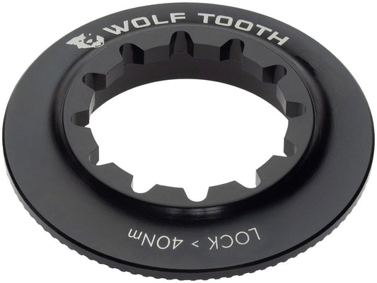 Wolf Tooth internal-spline CenterLock rotor lockring in black