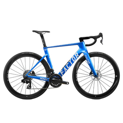 factor monza carbon sram force 12 speed road bike solar blue