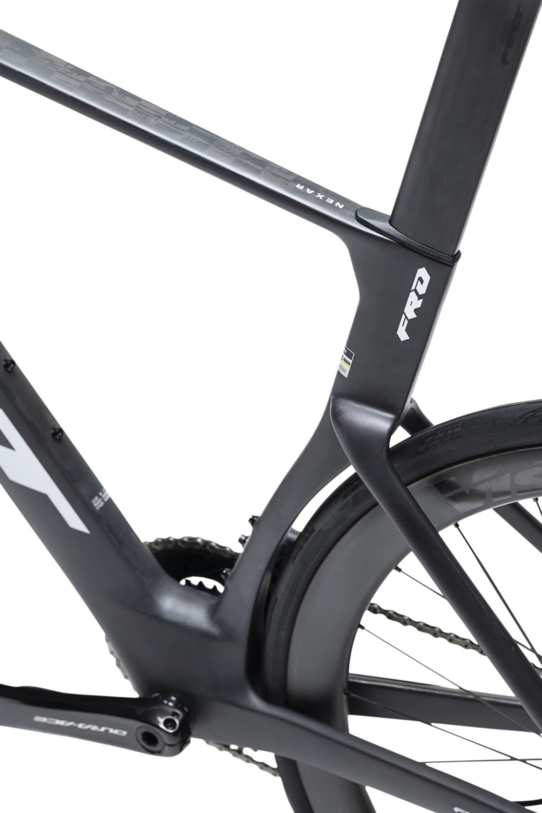 felt nexar frd carbon dura ace di2 12 speed road bike left side crank seat tube view
