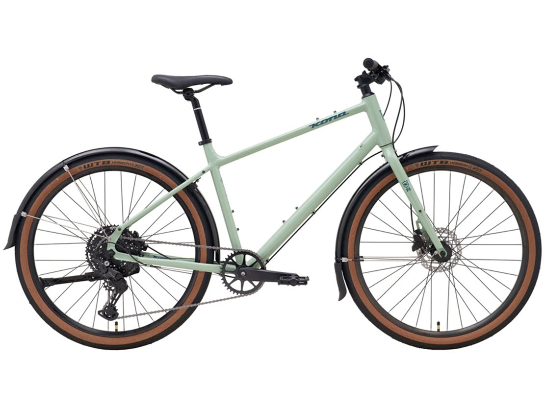 kona dew dl aluminum hybrid bike light green right side view