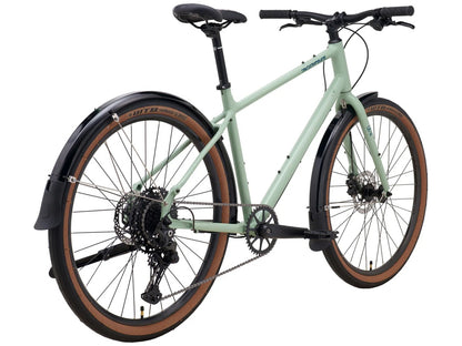 kona dew dl aluminum hybrid bike light green back side view