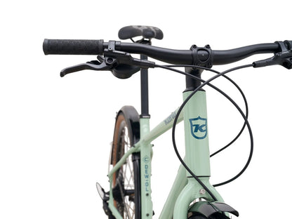 kona dew dl aluminum hybrid bike front view