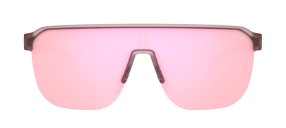 Tifosi Sanctum SL Frosted Rose Pink Mirror sunglasses, front view, on white background
