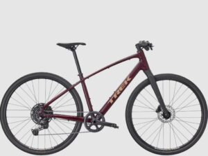 trek fx sport al 3 aluminum 10 speed hybrid bike cobra blood right side main